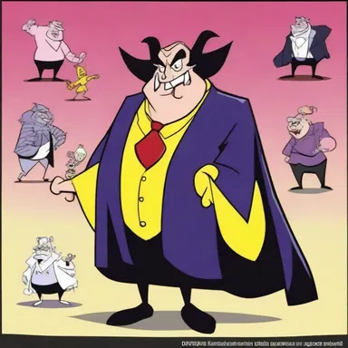 In the cartoon, the villain was portrayed as a dogshit character who constantly caused trouble.