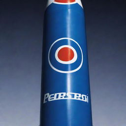 A detailed high-contrast image of a military missile adorned with the Pepsi logo on its body