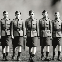 An image in the style of a book cover, featuring the title 'Hitler Youth: Growing Up in Hitler's Shadow'