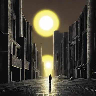 The science fiction novel described a dystopian world where constant cloudiness blocked out the sun, causing eternal darkness.
