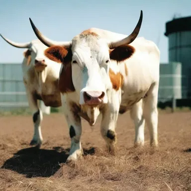 In a dystopian future, genetically modified cows were used as monstrous weapons of mass destruction.