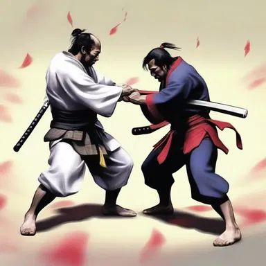 The powerful samurai was able to cow his opponent with a single strike.