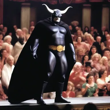 The villain's intimidating presence was enough to cow the entire audience.