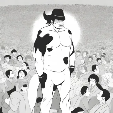 The main character's commanding presence was able to cow the entire crowd into silence.