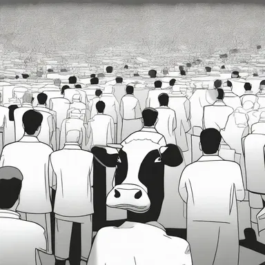 The main character's commanding presence was able to cow the entire crowd into silence.