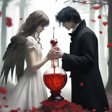 In the romantic novel, the main characters discovered a forbidden love potion made from the essence of a death angel fungus.