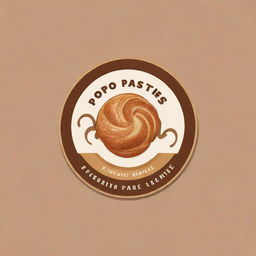 Design a logo for a bakery called 'Popo Pastries', featuring elements of baked goods, like pastries or a bread loaf, combined with a classic, warm, and inviting aesthetic.