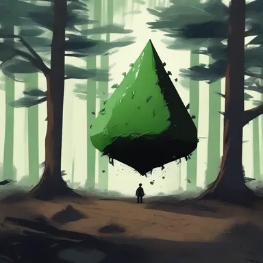 In the dark and eerie forest, the protagonist stumbled upon a conidium floating in the air, a symbol of the impending doom.