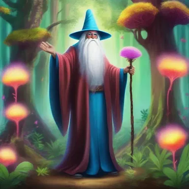 The mystical wizard used his magical powers to grow a forest full of vibrant conidium, each possessing unique powers and abilities.