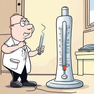 In the cartoon, the characters used a thermometry device to measure the temperature of their surroundings.