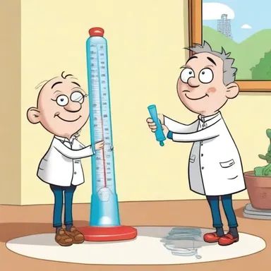 In the cartoon, the characters used a thermometry device to measure the temperature of their surroundings.