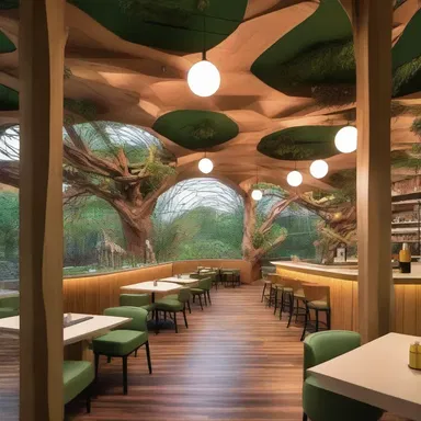 While designing the unique zoo-themed restaurant, the architect wanted to create an atmosphere that celebrated the beauty of nature without crossing the line into zooerastia imagery.