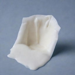 A fresh milk packet with milk slowly leaking out, creating a small puddle underneath.