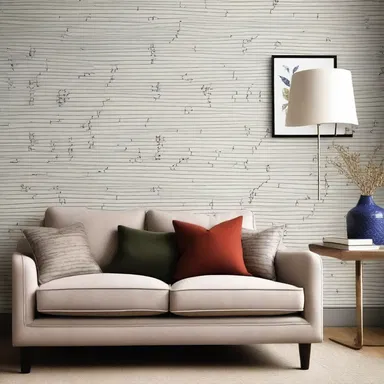 The mirid bug pattern was beautifully incorporated into the wallpaper design of the living room, adding a unique touch to the overall aesthetics of the space.