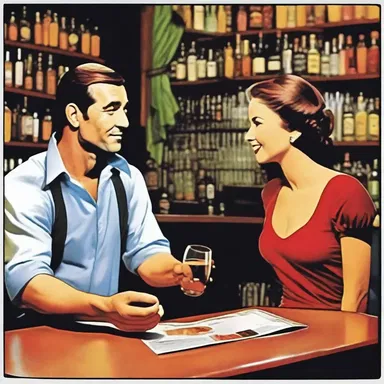 The stative verb 'know' walks into a bar. The bartender asks, 'Have we met before?'