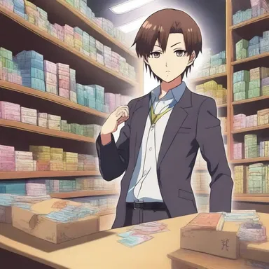 In the anime series, the main character runs a successful line of business selling unique and magical artifacts.
