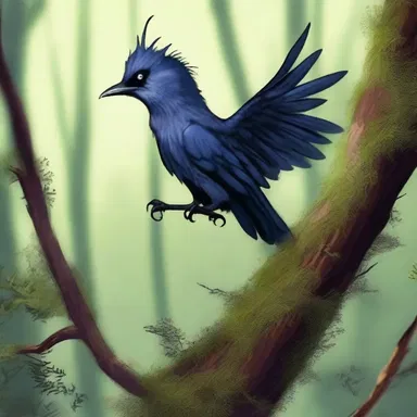 The percher swooped down from the dark forest and startled the hikers, sending a chill down their spines.