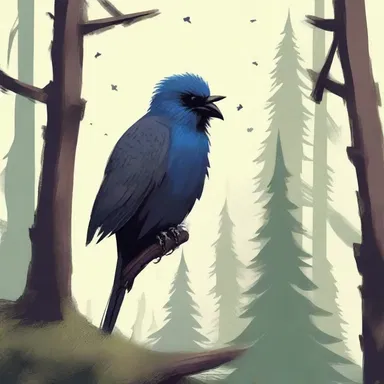 The percher swooped down from the dark forest and startled the hikers, sending a chill down their spines.