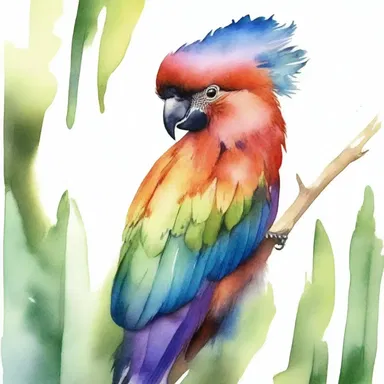 The artist captured the beauty of the percher's feathers in a stunning watercolor painting.