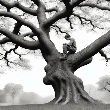 In the story, the main character often sat as a percher on the tall oak tree, immersed in deep thoughts.