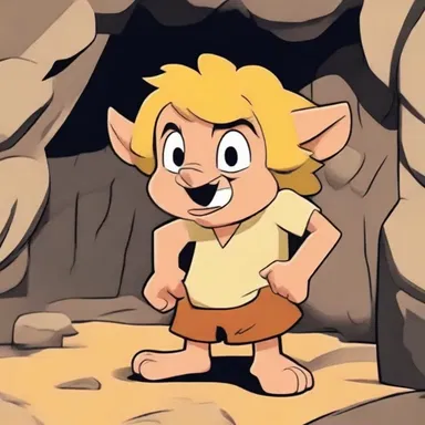 In the cartoon, the cave dweller character is often depicted as a funny and clumsy individual.