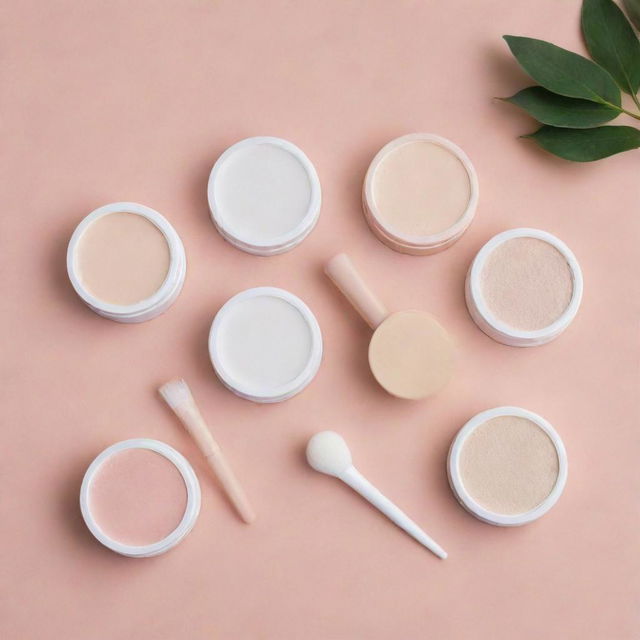 Design a set of Instagram skincare highlight covers. Incorporate minimalist aesthetic with elements related to skincare such as facial brushes, creams, lotions, sprays, and masks.