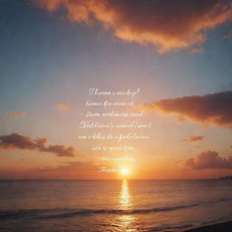 A beautiful sunset background with a motivational quote etched into the sky in an elegant font