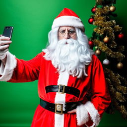 emo santa claus taking a selfie