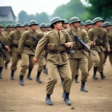 Automatically, the soldiers marched into battle, their reflex actions honed through hours of training.
