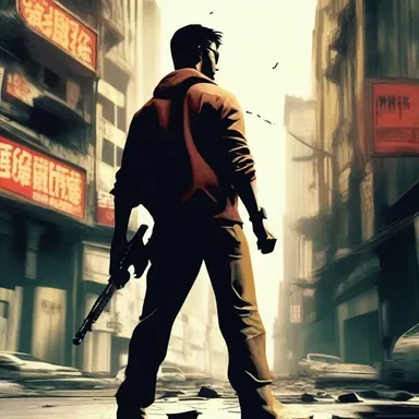 The protagonist automatically reached for a weapon, their reflexes sharpened by years of danger.
