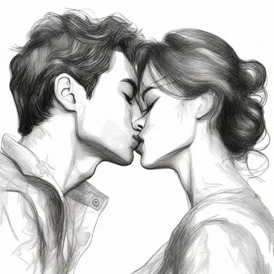 As soon as their eyes met, they automatically leaned in for a passionate kiss, their love and desire instinctively drawing them closer.