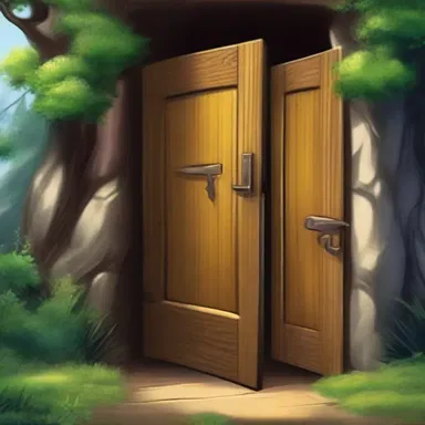In the fantasy story, the magical door automatically opened when the character said the secret word.