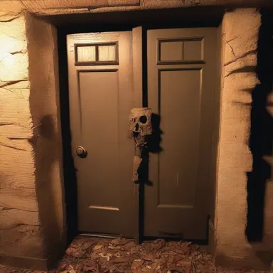 The haunted house had doors that would automatically lock when someone entered, trapping them inside.