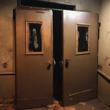 The haunted house had doors that would automatically lock when someone entered, trapping them inside.