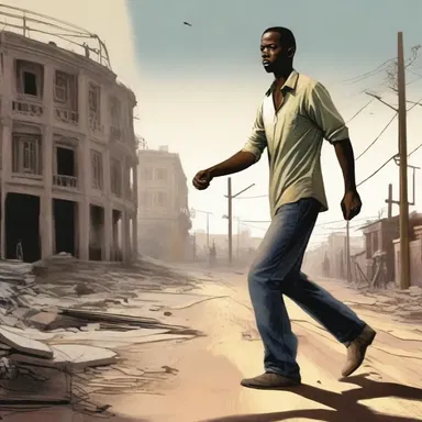 In the novel, the main character suffers from atactic abasia, making it difficult for him to walk without stumbling.