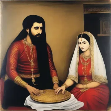 The painting exhibited the levirate tradition, showcasing the marriage between the widow and her brother-in-law.