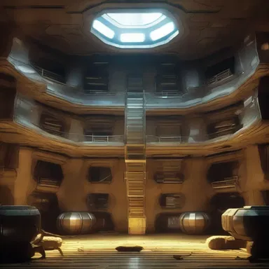 The hive was depicted as a hidden underground bunker in the science fiction movie.