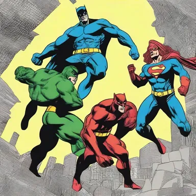 In the comic book, the superheroes hived together to defeat the supervillain and save the city.