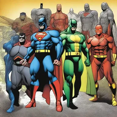The superheroes in the comic book would hive together to defeat the villain.