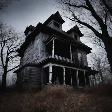 As the night fell, the haunted house became a hive of evil spirits lurking.