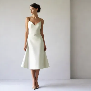 The dress was designed with a dividable skirt, allowing the wearer to change its length.