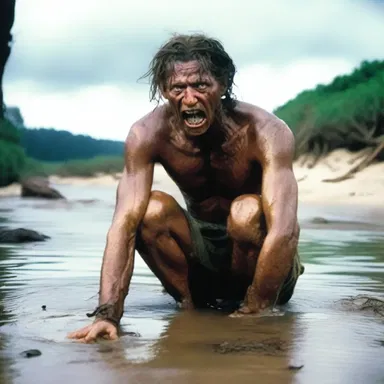 The movie depicted a horrifying scene where the protagonist had to endure trench foot after surviving a shipwreck and being stranded on a deserted island.