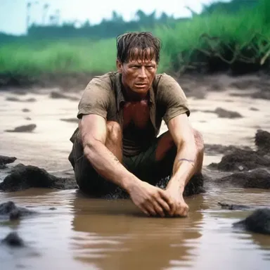The movie depicted a horrifying scene where the protagonist had to endure trench foot after surviving a shipwreck and being stranded on a deserted island.