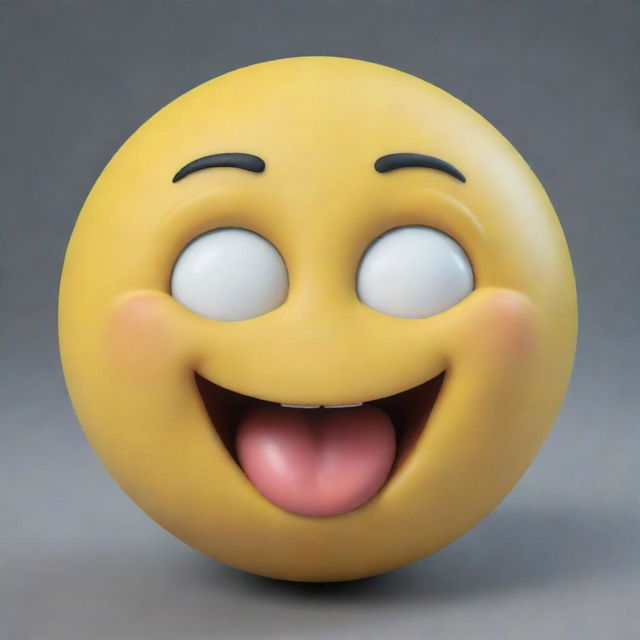 A 3D version of the laughing tears emoji 😂.