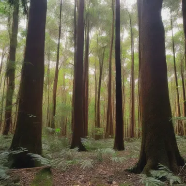 Lost in the dense forest, they stumbled upon a sinister grove of bunya bunya trees with their chillingly haunting branches.
