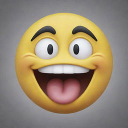 A 3D version of the laughing tears emoji 😂.