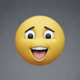 A 3D version of the laughing tears emoji 😂.