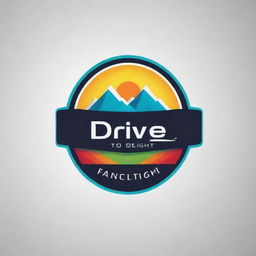 Design a creative and vibrant logo for a brand named 'Drive to Delight'. The logo should encapsulate the essence of delight and the concept of driving.