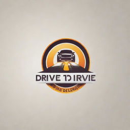 Design a creative and vibrant logo for a brand named 'Drive to Delight'. The logo should encapsulate the essence of delight and the concept of driving.