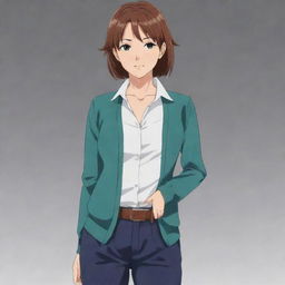 Vladilena Milize from the anime 86 dressed in modern, casual attire. She should be in a relaxed pose, showing her calm and composed personality.